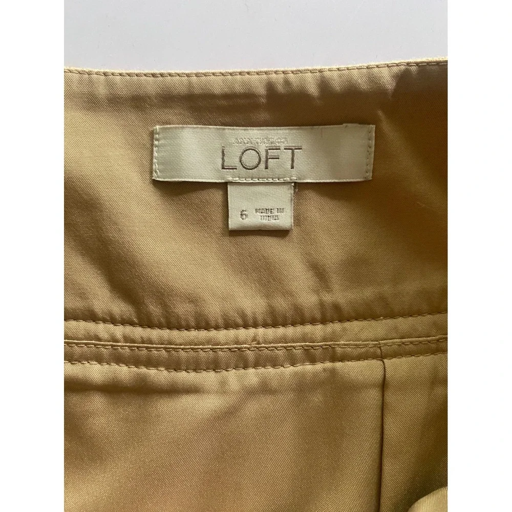 LOFT Womens Camel Tan Wool Blend Mini Skirt‎ Size 6 Career Academic Solid Pocket